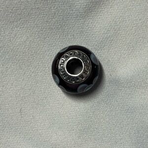 PANDORA Purple Flowers For You Murano Glass Charm 925ALE *RETIRED* 790643